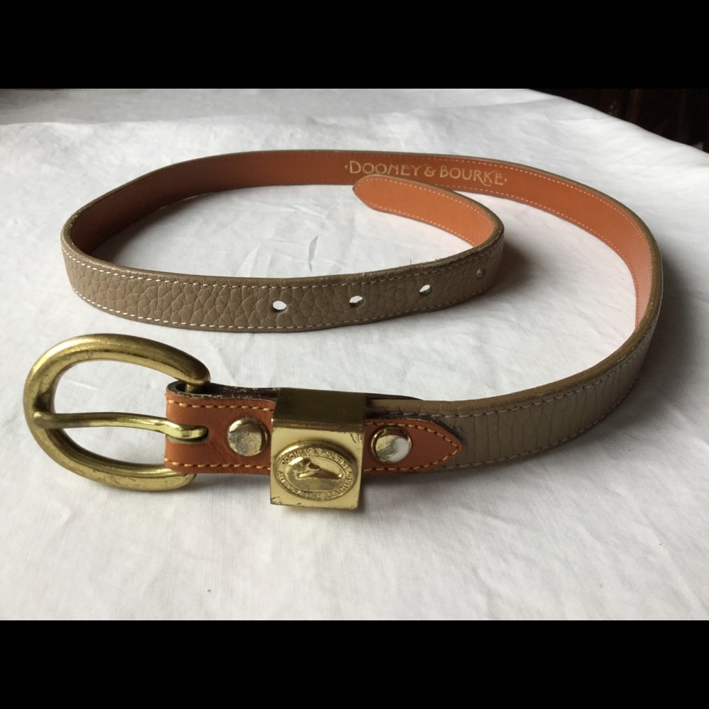Dooney & Bourke Leather Belt Taupe/British Tan M